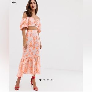 ASOS Edition Linen Midi Skirt